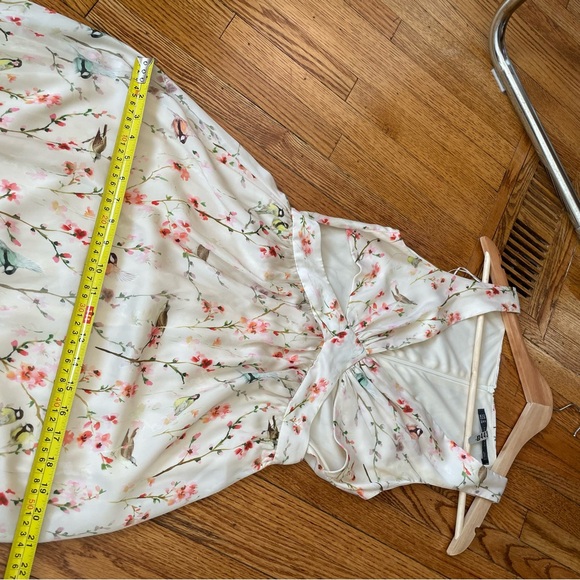 Zara Cream Floral Maxi Dress with Pink & Green Print - Picture 13 of 14